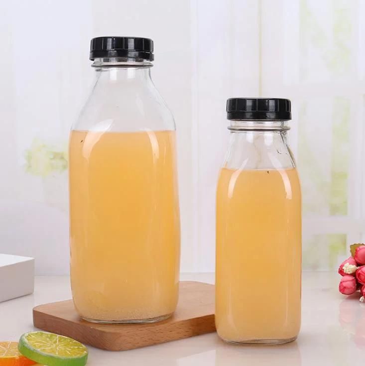 500ml Clear Glass Bottle Milk Bottle Glass Beverage Bottle Juice Bottle