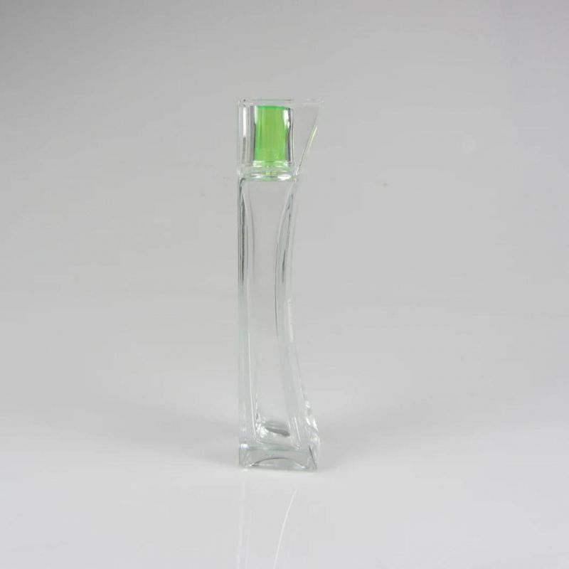 Clear Glass Perfume Spray Bottle 50ml with Green Cap