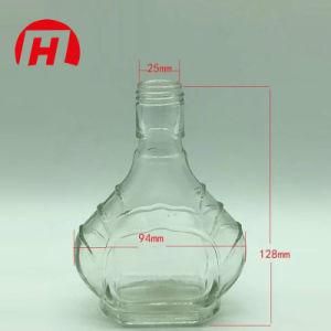 Fancy Clear Glass Wine Bottle with Cap