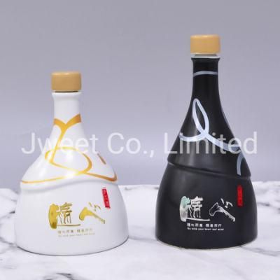 Wholesale Custom Logo Empty 500ml Ceramic Wine Gin Bottle