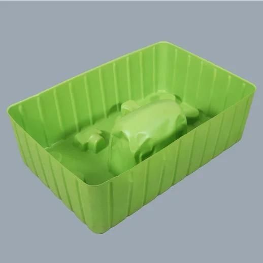 Disposable Colorful Velvet Flocked Rectangular Plastic Packaging Tray