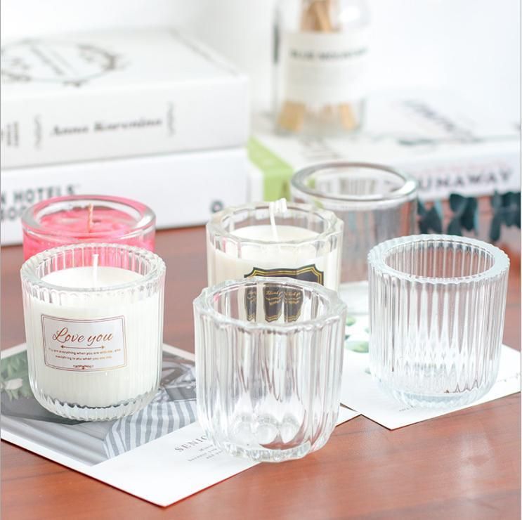 Transparent Aromatherapy Candle Holder Pattern Transparent Candle Glass Can