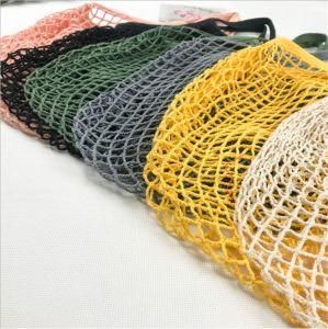 Amazon Hot Selling Foldable Cotton Tote Mesh Net Woven Durable Shopping Bag