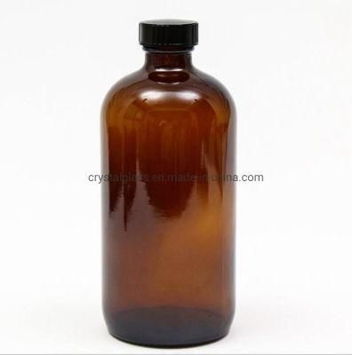 500ml 16oz Cobalt Blue Amber Boston Glass Bottle with Aluminium Lid