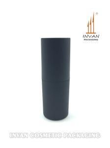 Soft Rubber Coating Matte Black Round Lipstick Container Cosmetic Packaging for Make up