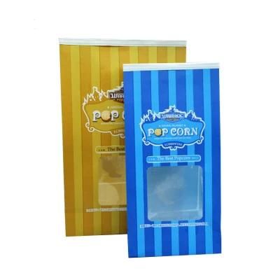 Custom Logo OEM Promotional Custom Tin Tie Popcorn Paper Bag with Window