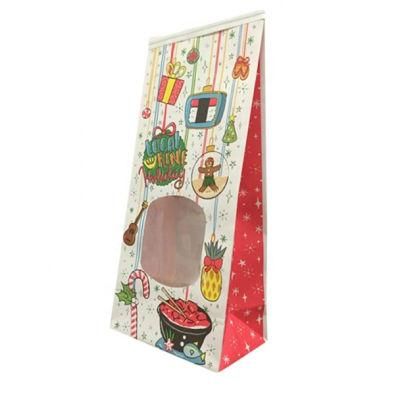 Tin Tie Dessert Coffee Food Packaging Paper Bag with Window