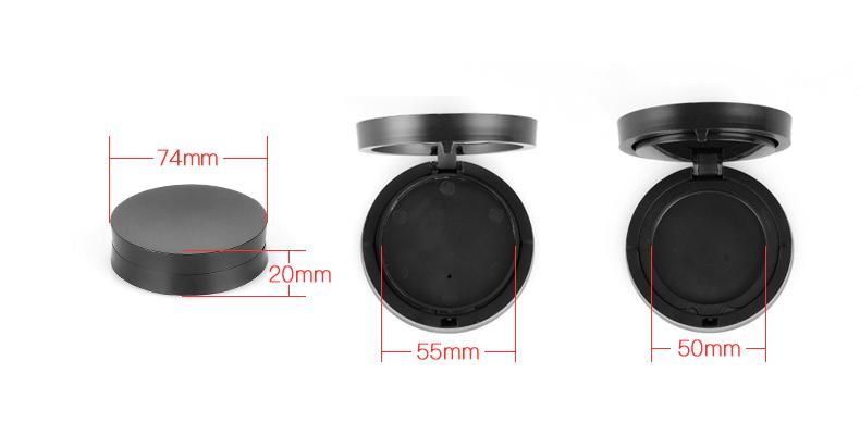 2020 Wholesale Hot Selling Products Black Cosmetic Plastic Round Empty Pressed Compact Powder Case Container Packaging