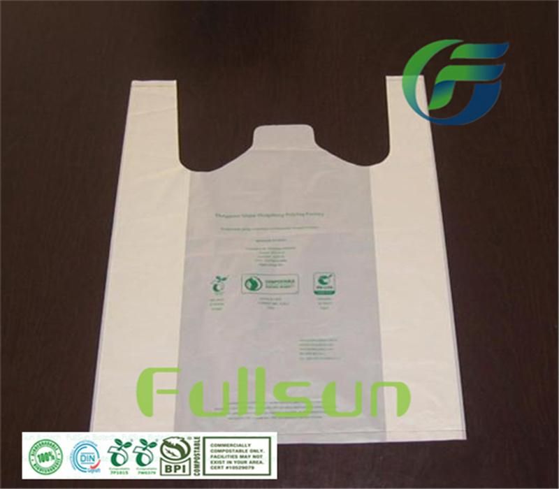 100% Biodegradable Supermarket Shopping Tote Promotional Custom Handle Plastic Bag