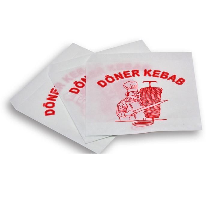 Recycled Disposable Paper Doner Kebab Bag with Printed Your Logo