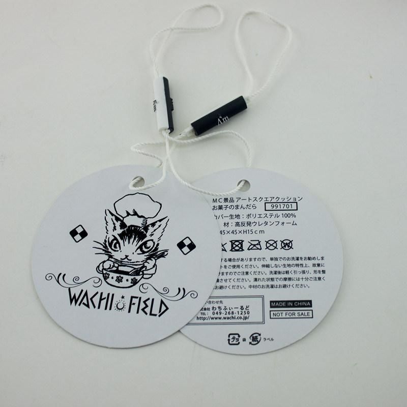 Double Side Printing Round White Paper Hangtag Custom