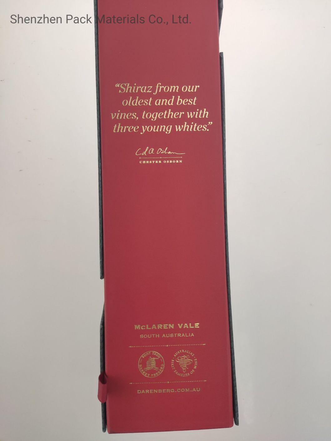 High-End Folding Magnetic Logo Custom Packaging Red White Grape Wine Hardness Gift High Quality Box
