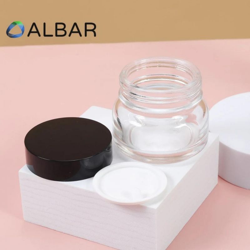 Crystal Clear Glass Bottles for Serum Lotion Cream Jar Sets with Customized Colors