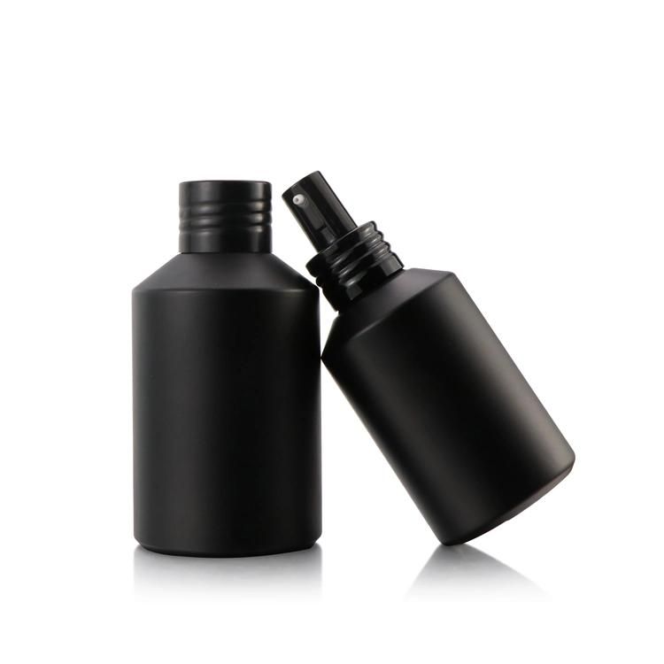 Cosmetic Packaging 15ml 30ml 60ml 125ml 200ml Black Glass Spray Bottles Full Set Frosted Amber Glass Bottle