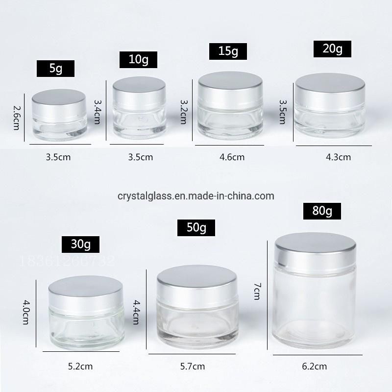 30g 50g Classic Glass Cream Bottle Jar for Cosmetic Packing