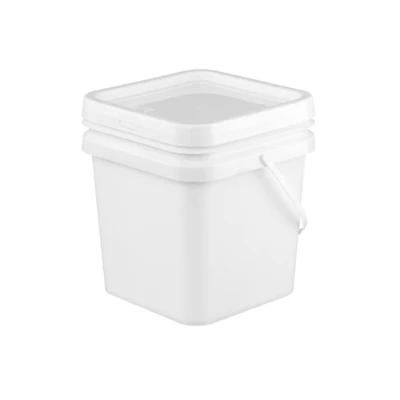 Square Plastic Pail with Plastic Handle Food Grade Bucket Wholesale