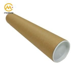 Factory Custom Recycled Cardboard Paint Telescope Mail Kraft Paper Tube Packaging with Plastic Lid