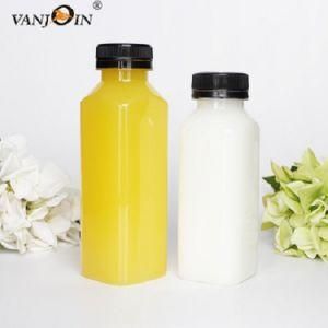 250ml 350ml 500ml French Square Plastic Bottle Cold Pressed Juice Beverage Smoothies Bottles