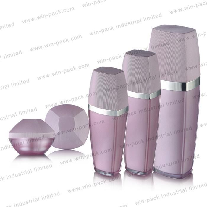 Eco Friendly Acrylic Cosmetic Lotion Pump Bottle Paint Purple Color 15ml 30ml 80ml 120ml