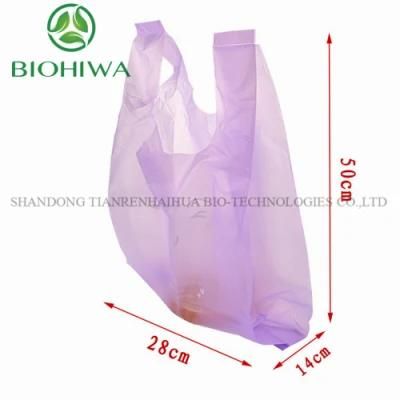 Manufacturer Corn Starch Eco Friendly PLA Recycle Reusable Biodegradable Compostable Packaging Plastic T-Shirt Bags with En13432 Certified