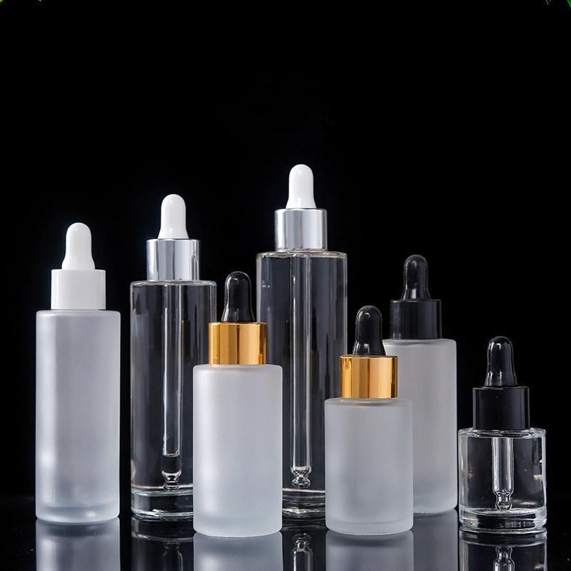 30ml 50ml 100ml Frosted Cream Glass Bottle Emulsion Glass Container Liquid Foundation Case Serum Bamboo Dropper Bottle Lotion Shampoo Liquid Soap Glassware