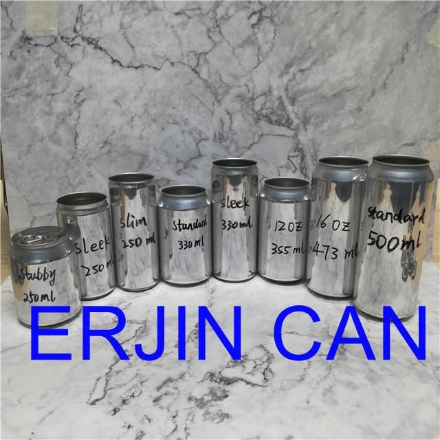 Empty Blank Aluminum Cans Sleek 250ml Cans