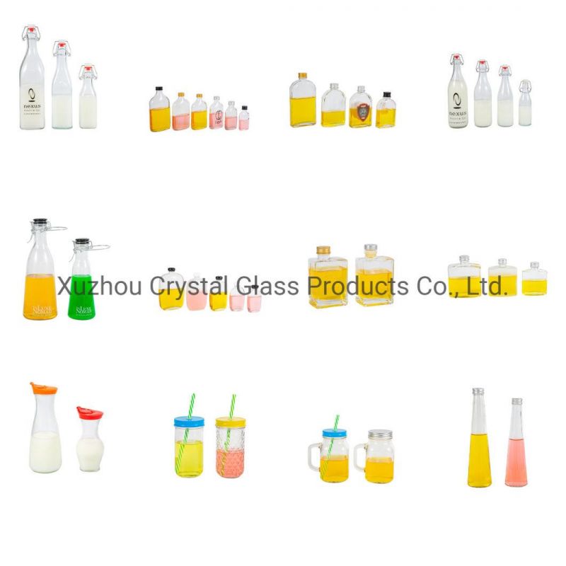 200 Ml Round Free Samples Juice Beverage Milk Glass Bottles with Screw Lid
