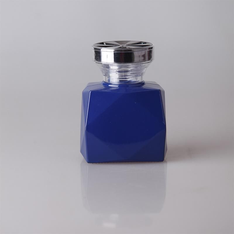 Factory Price Custom Logo Wholesale Blue 100ml Square Perfume Bottle