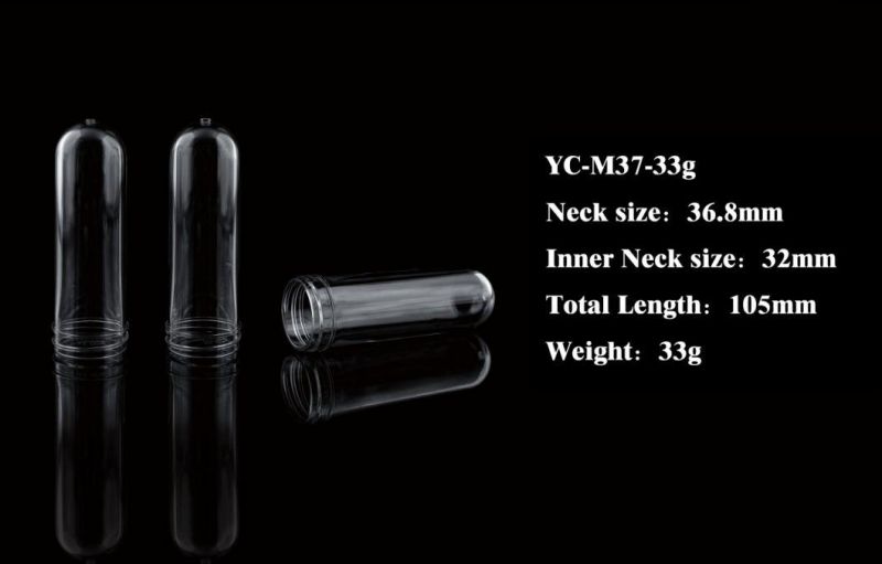 Hot Sale 37mm 33G Pet Preform for Cosmetic Medicine Plastic Perfumes China Bottle