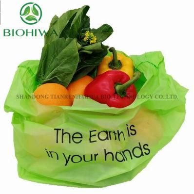 Wholesale Compostable PLA Bag 100% Bio Degradable Eco Plastic Disposable Bags Custom Grocery Shopping Bags