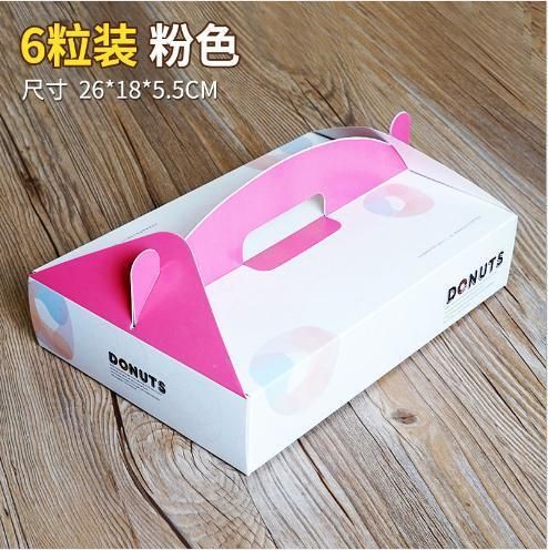 Wholesale Customized Color Printing 4 PCS 6 PCS Donut Paper Package Print Egg Tart Pastry Cake Packing Custom Printed Donut Cardboard Boxes Baking Packaging