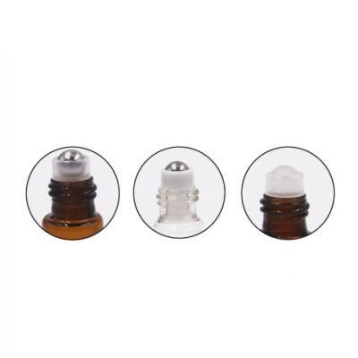 Set 5ml Amber Clear Glass Roll on Bottle with Stainless Steel Roller Small Essential Oil Roller-on Bottle