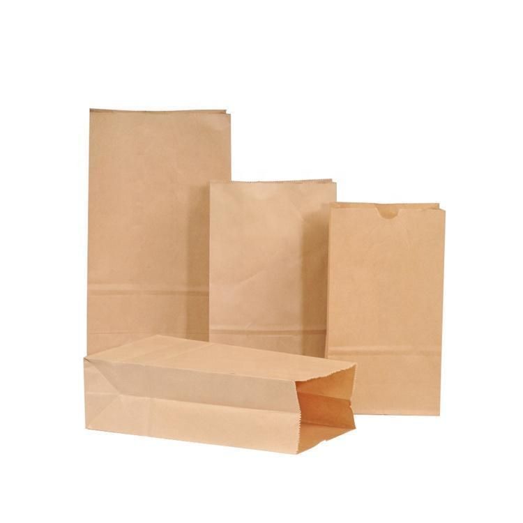 Take Away Carrier Food Bakery Packaging Brown Kraft Paper Bag