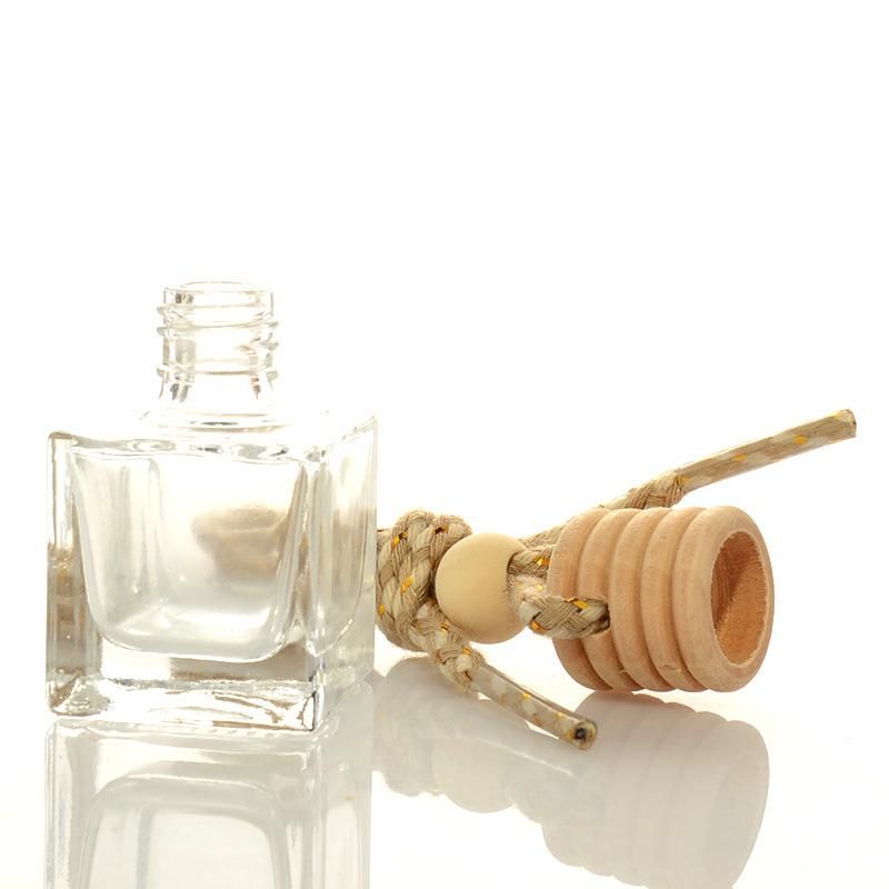 10ml Empty Bottle Auto Perfume Essential Oil Car Diffuser Hanging Bottle Car Perfume Glass Bottle with Wooden Cap