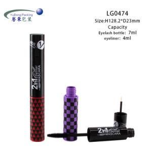 New Product Customized Logo Container Matt Black Empty Round Double Ended Eyeliner Tube Mascara Tube