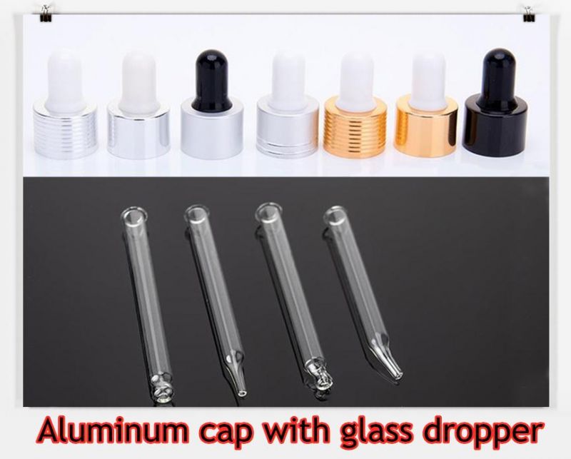 Green Glass Cosmetic Packaging Essential Oil Bottle with Glass Dropper or Plug for Cosmetic Oil