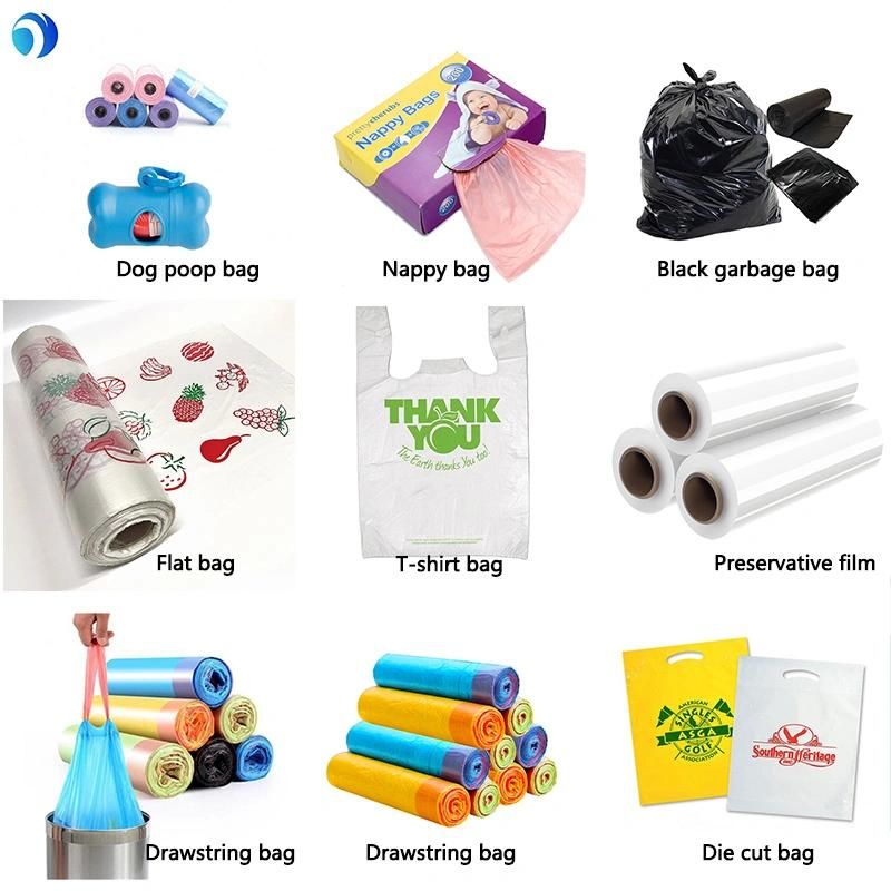 Customized Biodegradable PE Clear Bag Grocery Food Package Flat Bag