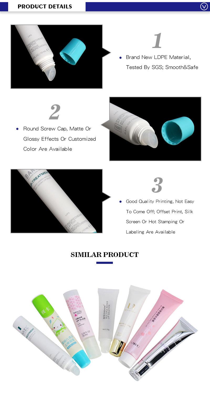 Skincare Packaging Squeeze Plastic White 15 Ml Lip Balm Container