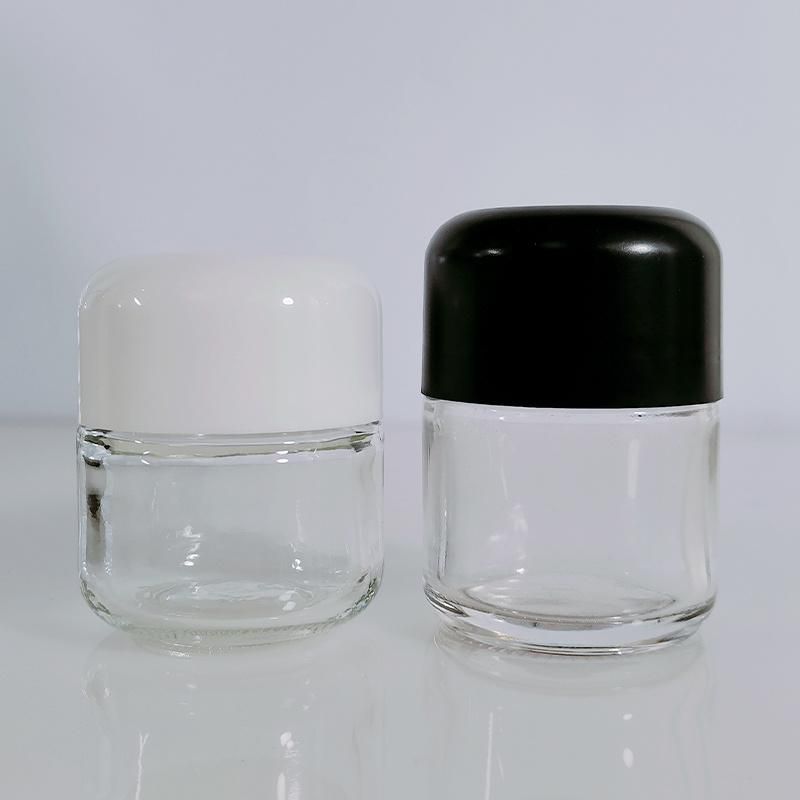 Clear 30g 60g Face Eye Cream Cosmetic Packaging Container Glass Cosmetic Jar with Press and Twist Cap