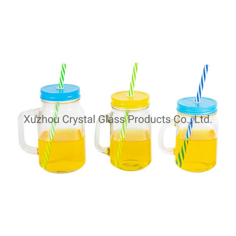 350ml 480ml Beer Mug Beverage Cup Beer Glass Mason Jar with Handle