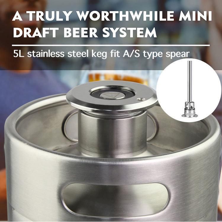 5 Litre Pressure Rated Stainless Mini Beer Barrel Keg 5L