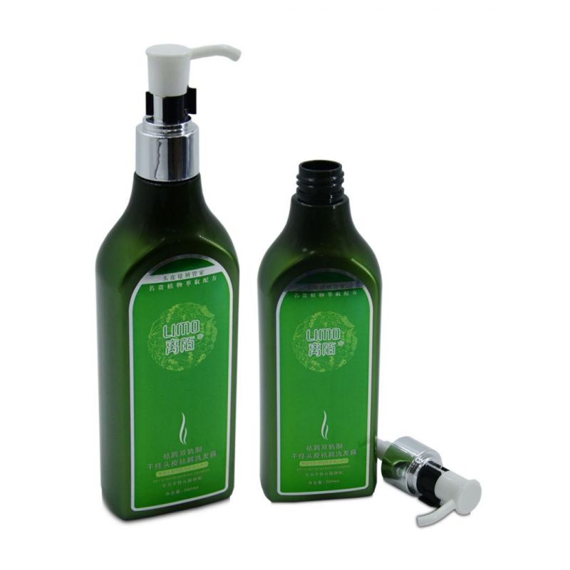 300ml Green Pet Plastic Shampoo Bottles with Pump Empty Dry Shampoo Powder Bottle Shower Gel Designer Bottle for Hair