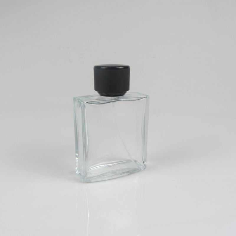 Clear Empty Square Shape Glass Spray Perfume Bottle 100ml