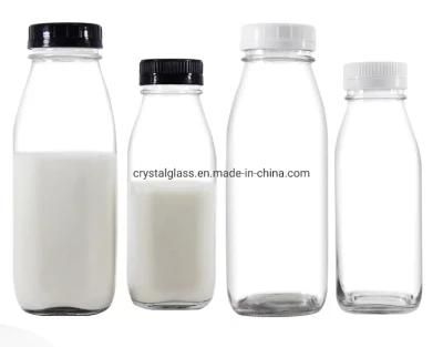 Wholesale Fashion Bulk Empty Carbonated Beverage Cold Pressing Juice Milk Tea Glass Bottles