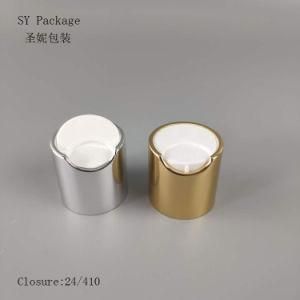 Shiny Silver Aluminum Disc Top Cap for Shampoo