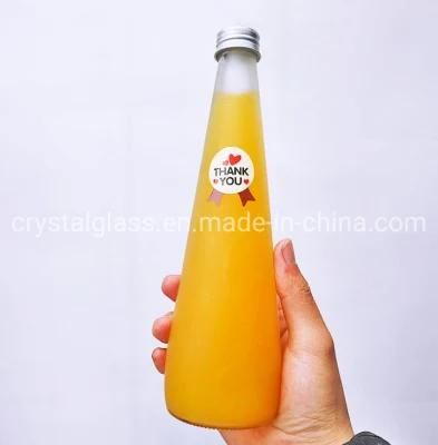 Conical Shape 500ml Glass Beverage Bottle Packaging with Metal Screw Cap