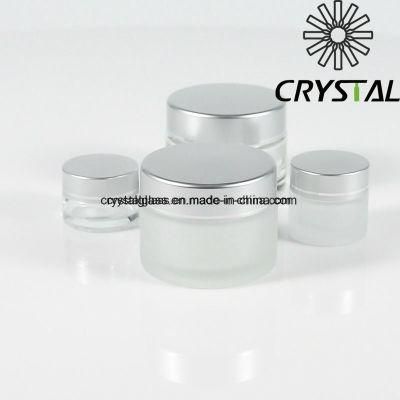 30ml 50ml 30gr 50gr Matte Clear Glass Cream Jar Cosmetics with White, Silver, Black Golden Cap