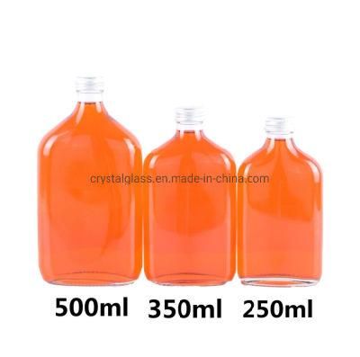 Flat Flask Beverage Juice Glass Wine Bottles Cold Coffee Glass Packing Bottle