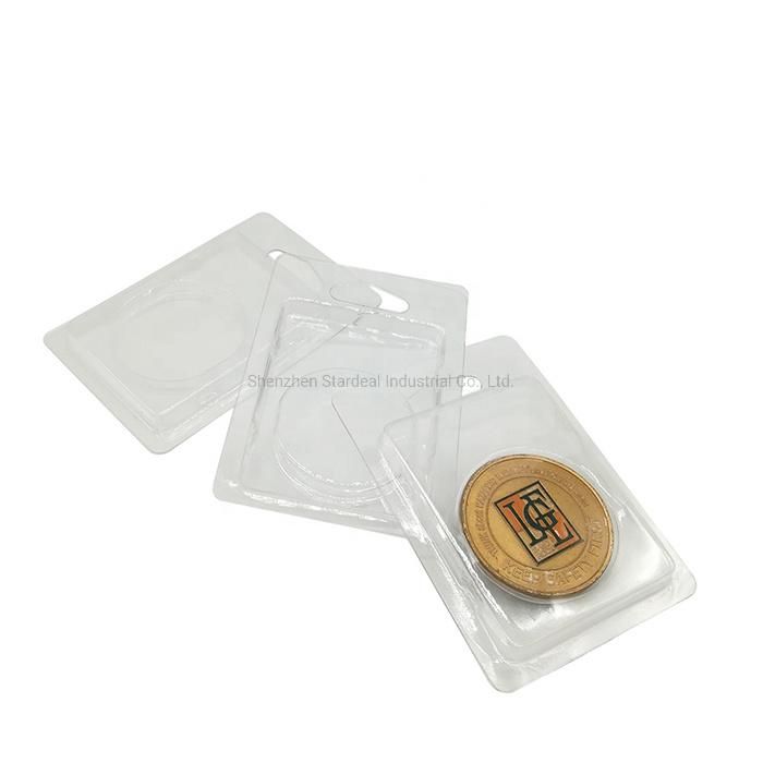 Custom Recyclable Clear Plastic Coin Clamshell Blister Packaging