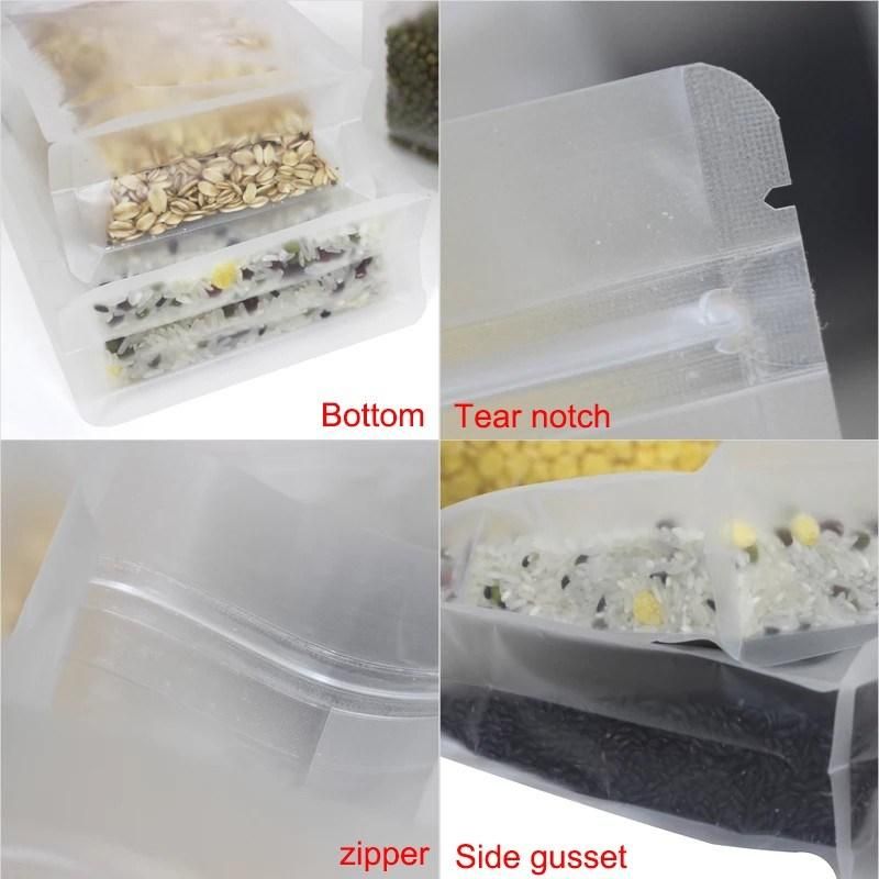 Transparent Resealable Plastic Food Grade Flat Bottom Zip Lock Plastic Clear Packaging Bag